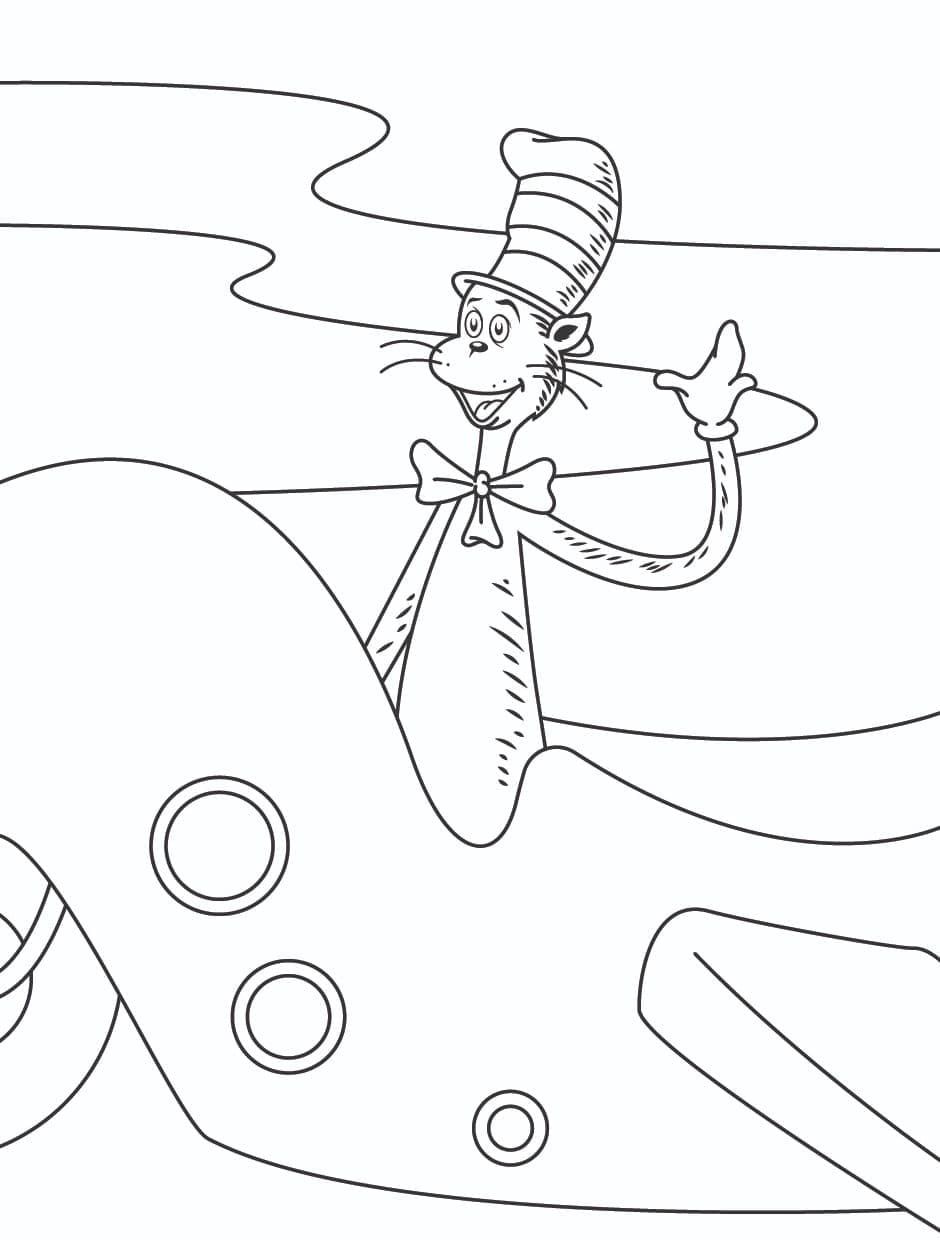 130+ Cat in the Hat Coloring Pages Printable 20