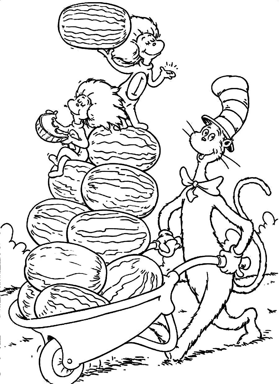 130+ Cat in the Hat Coloring Pages Printable 22