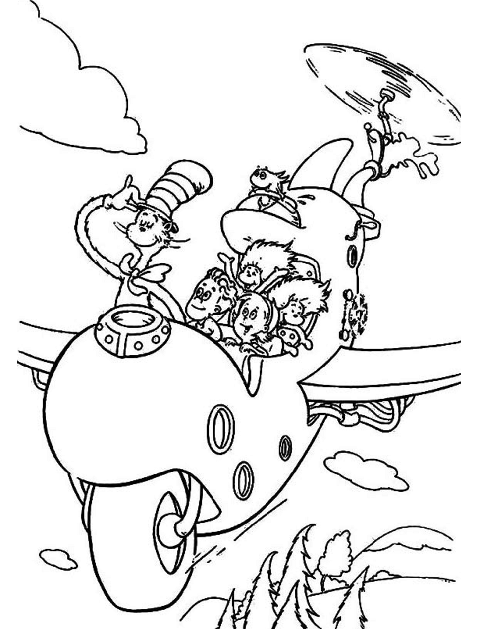 130+ Cat in the Hat Coloring Pages Printable 34