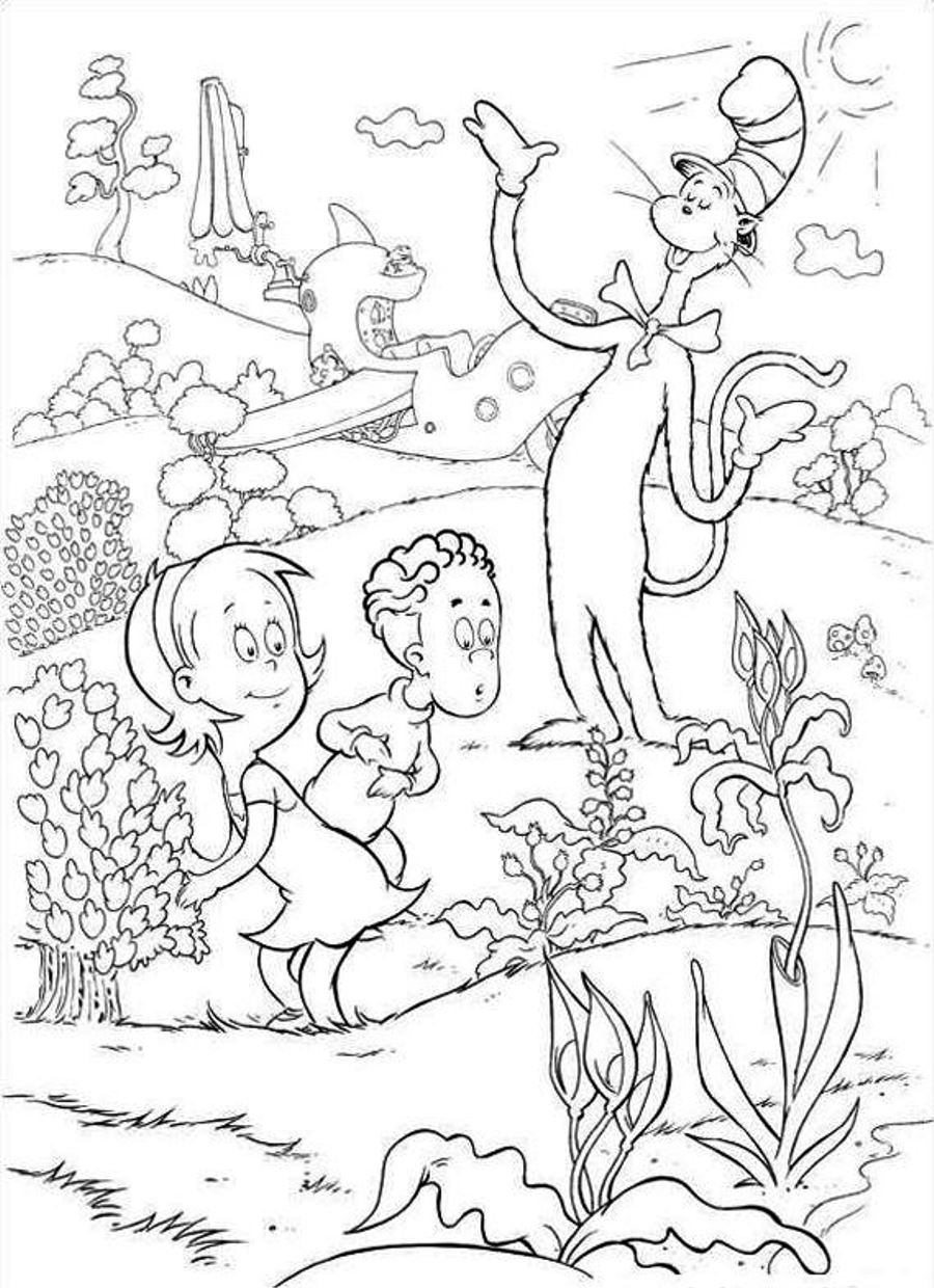 130+ Cat in the Hat Coloring Pages Printable 47