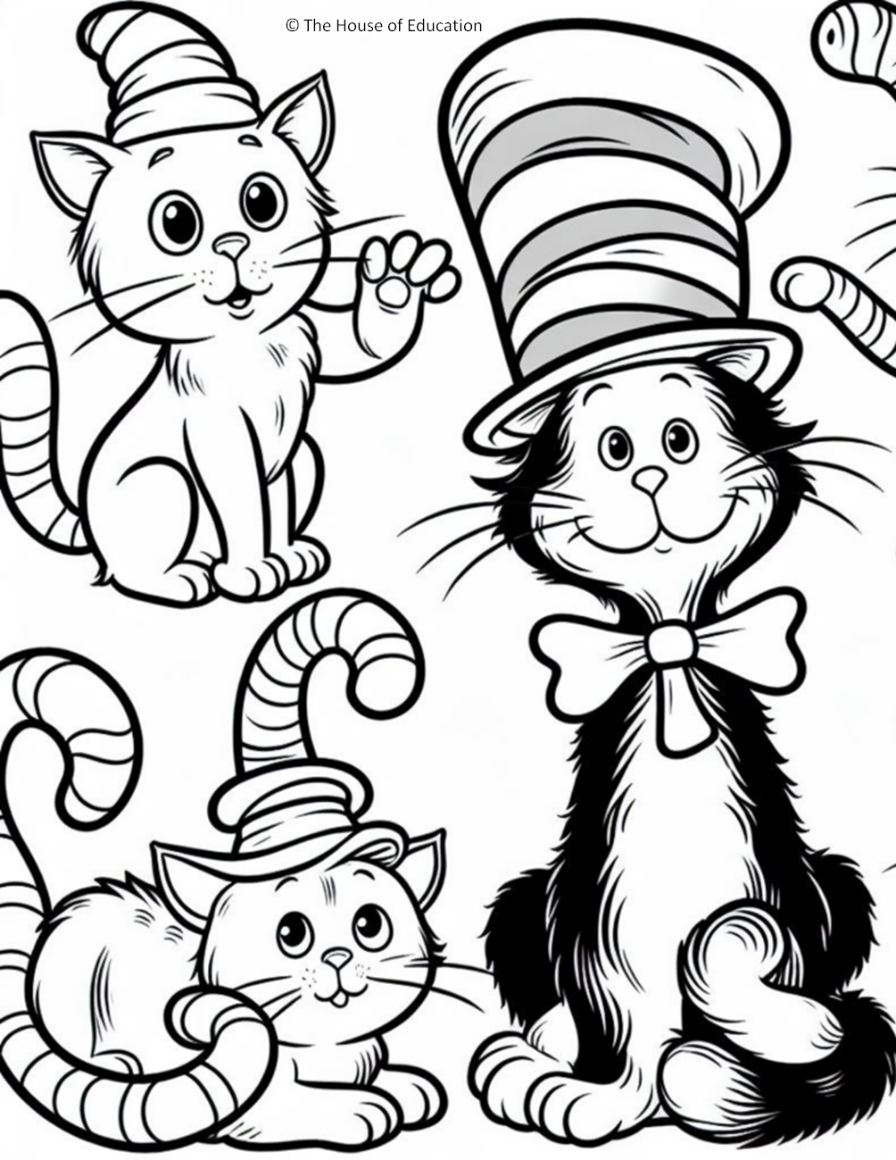 130+ Cat in the Hat Coloring Pages Printable 5