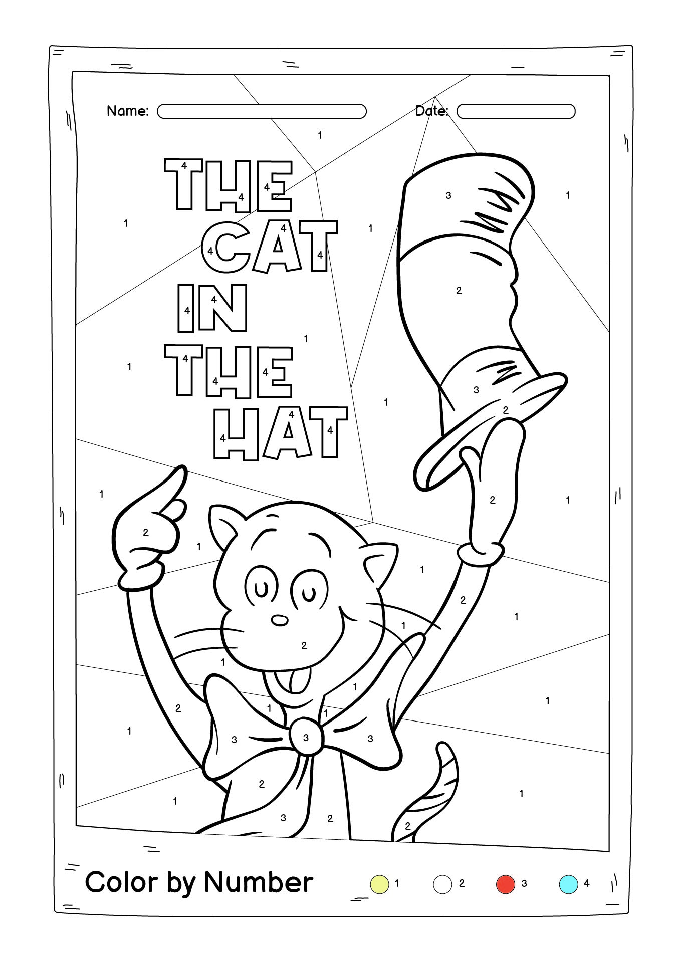 130+ Cat in the Hat Coloring Pages Printable 75