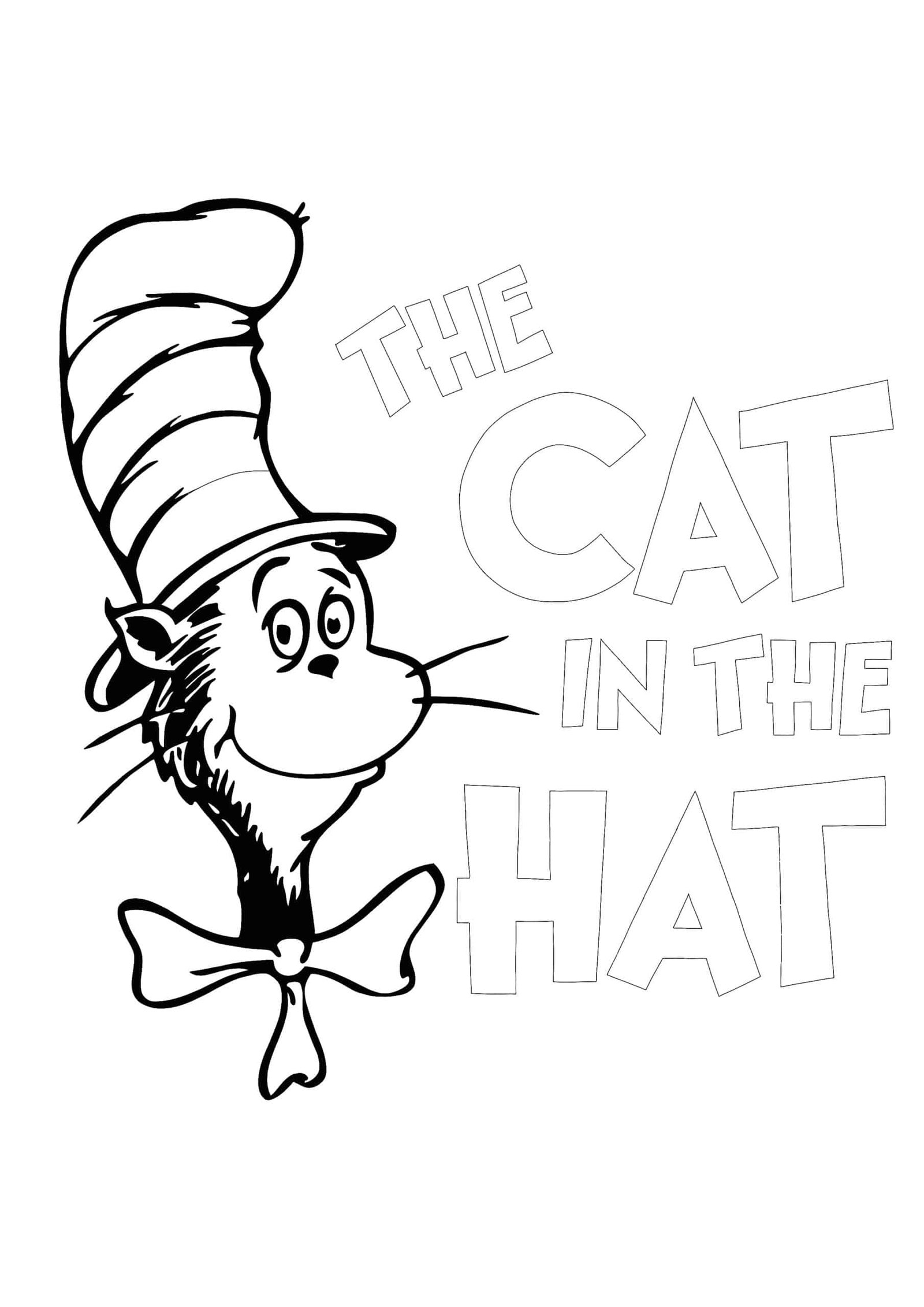 130+ Cat in the Hat Coloring Pages Printable 9