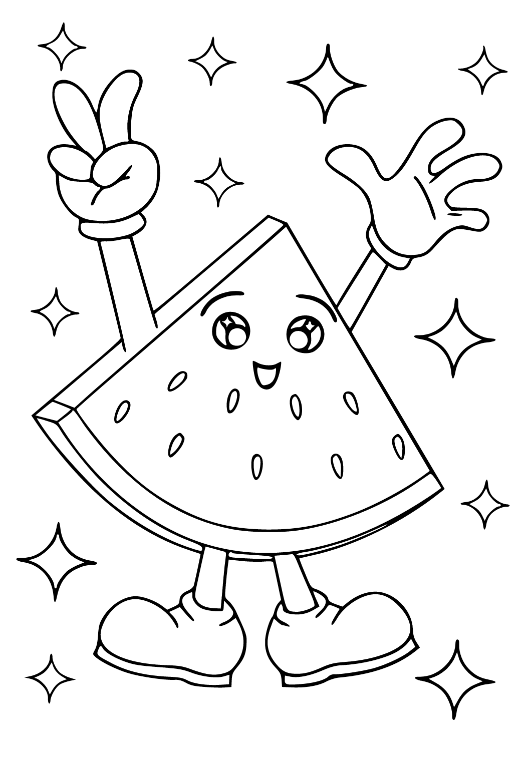 133 Watermelon Coloring Page Ideas for Summer Fun 10