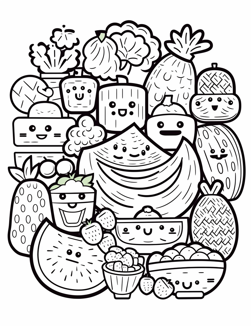 133 Watermelon Coloring Page Ideas for Summer Fun 105