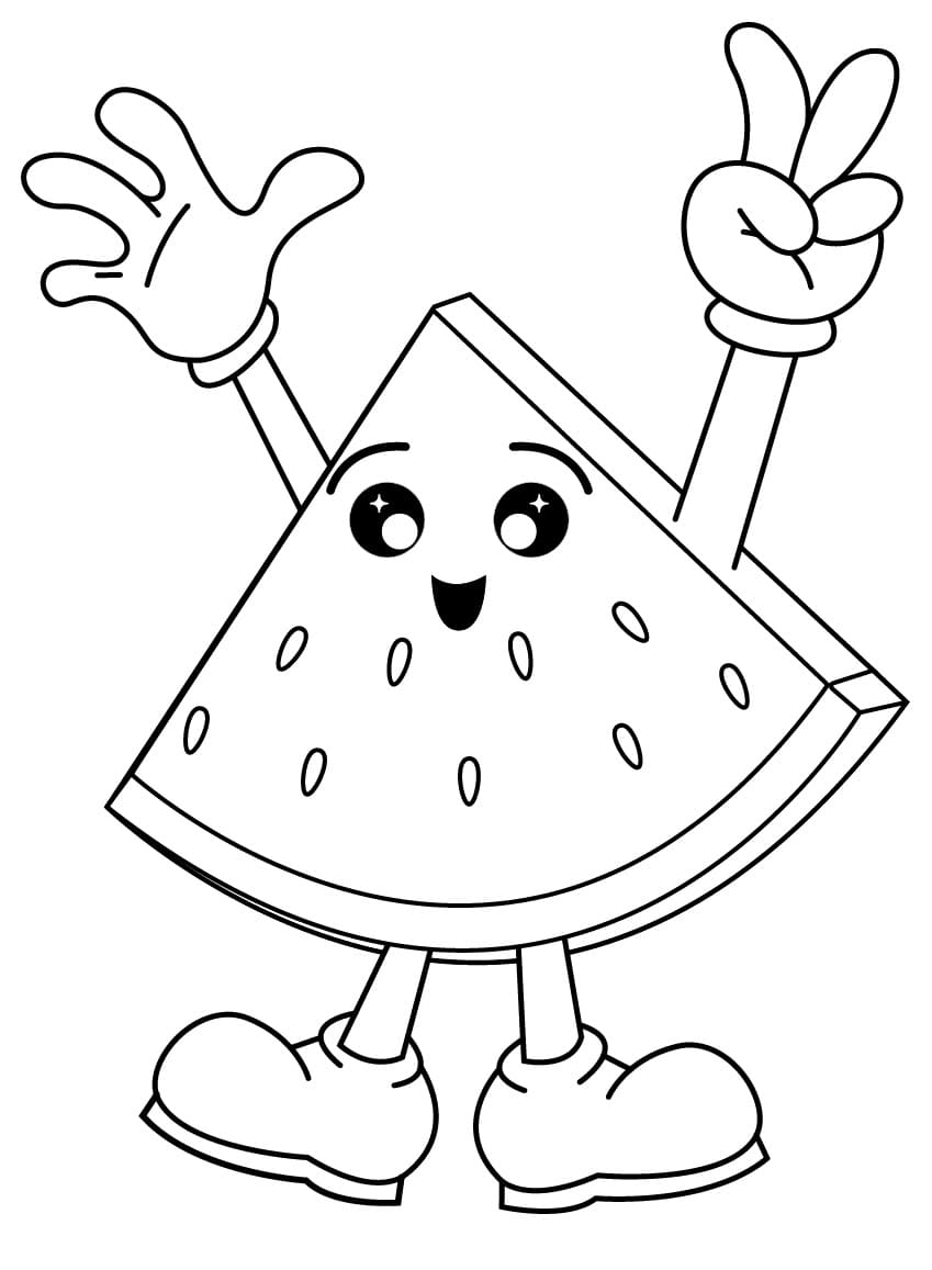 133 Watermelon Coloring Page Ideas for Summer Fun 11