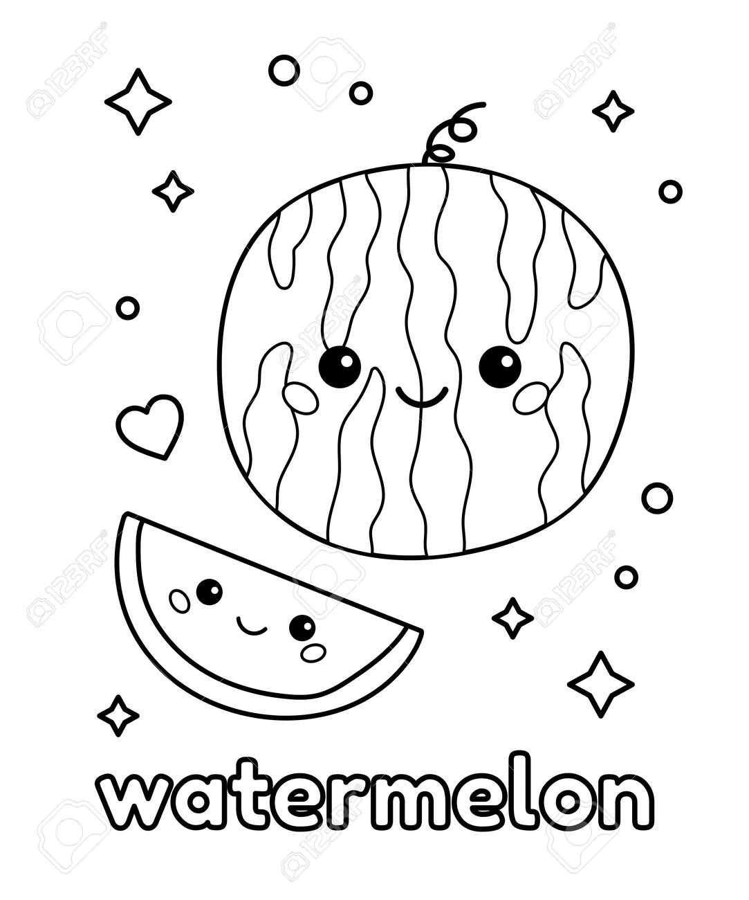 133 Watermelon Coloring Page Ideas for Summer Fun 15