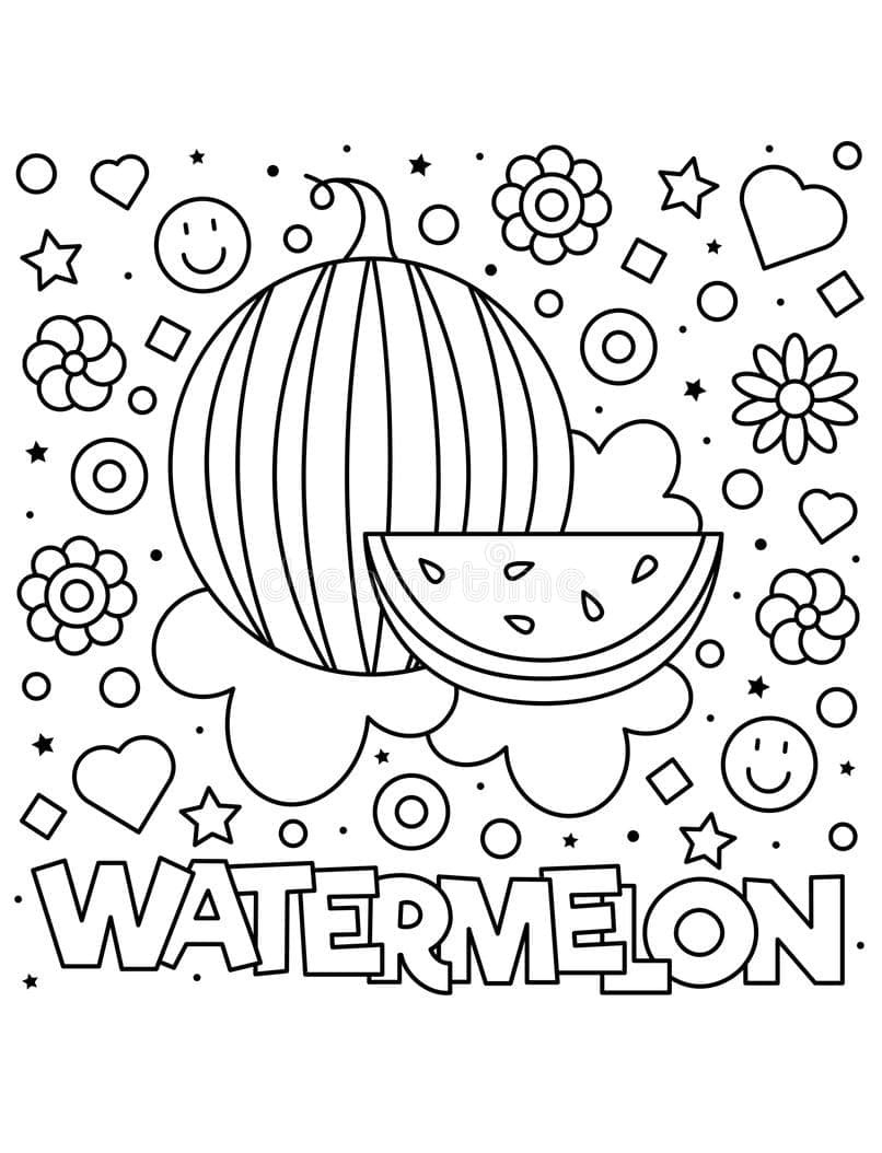 133 Watermelon Coloring Page Ideas for Summer Fun 31