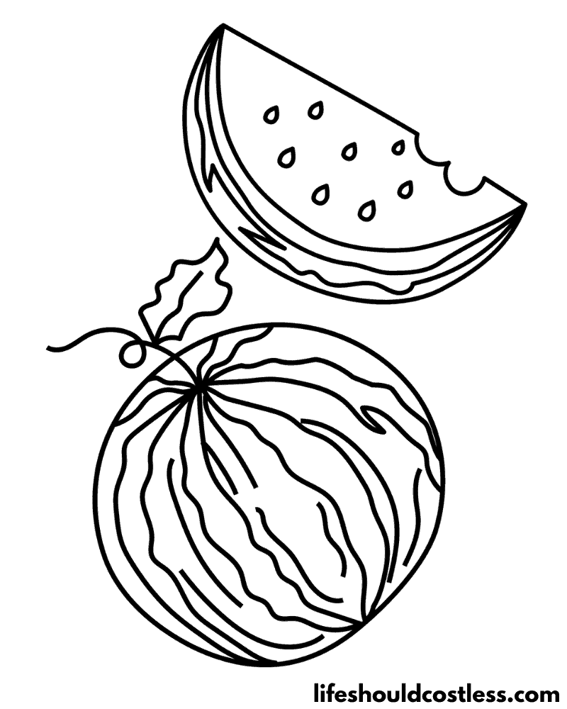 133 Watermelon Coloring Page Ideas for Summer Fun 4