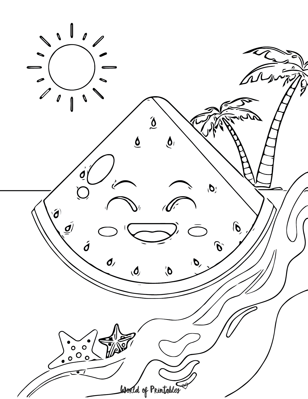 133 Watermelon Coloring Page Ideas for Summer Fun 42