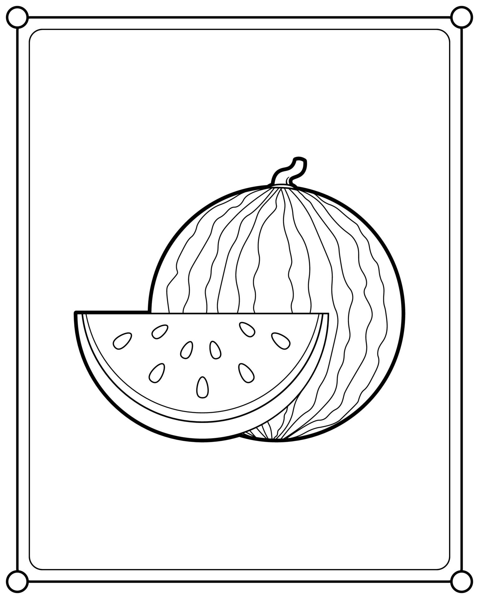 133 Watermelon Coloring Page Ideas for Summer Fun 45