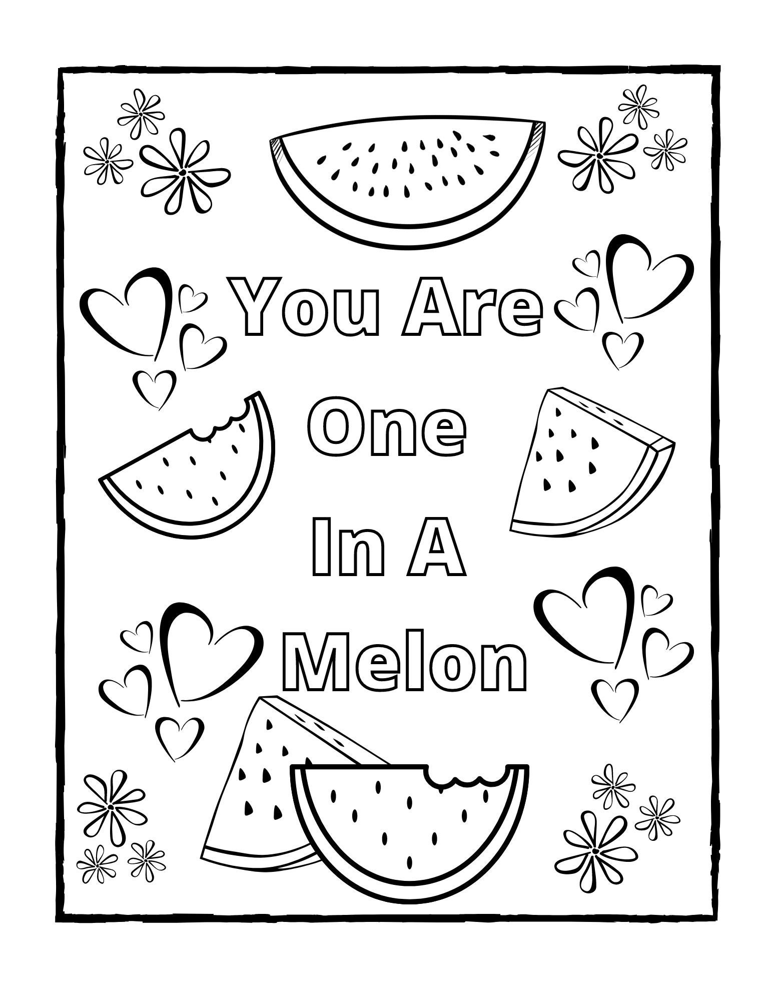 133 Watermelon Coloring Page Ideas for Summer Fun 70