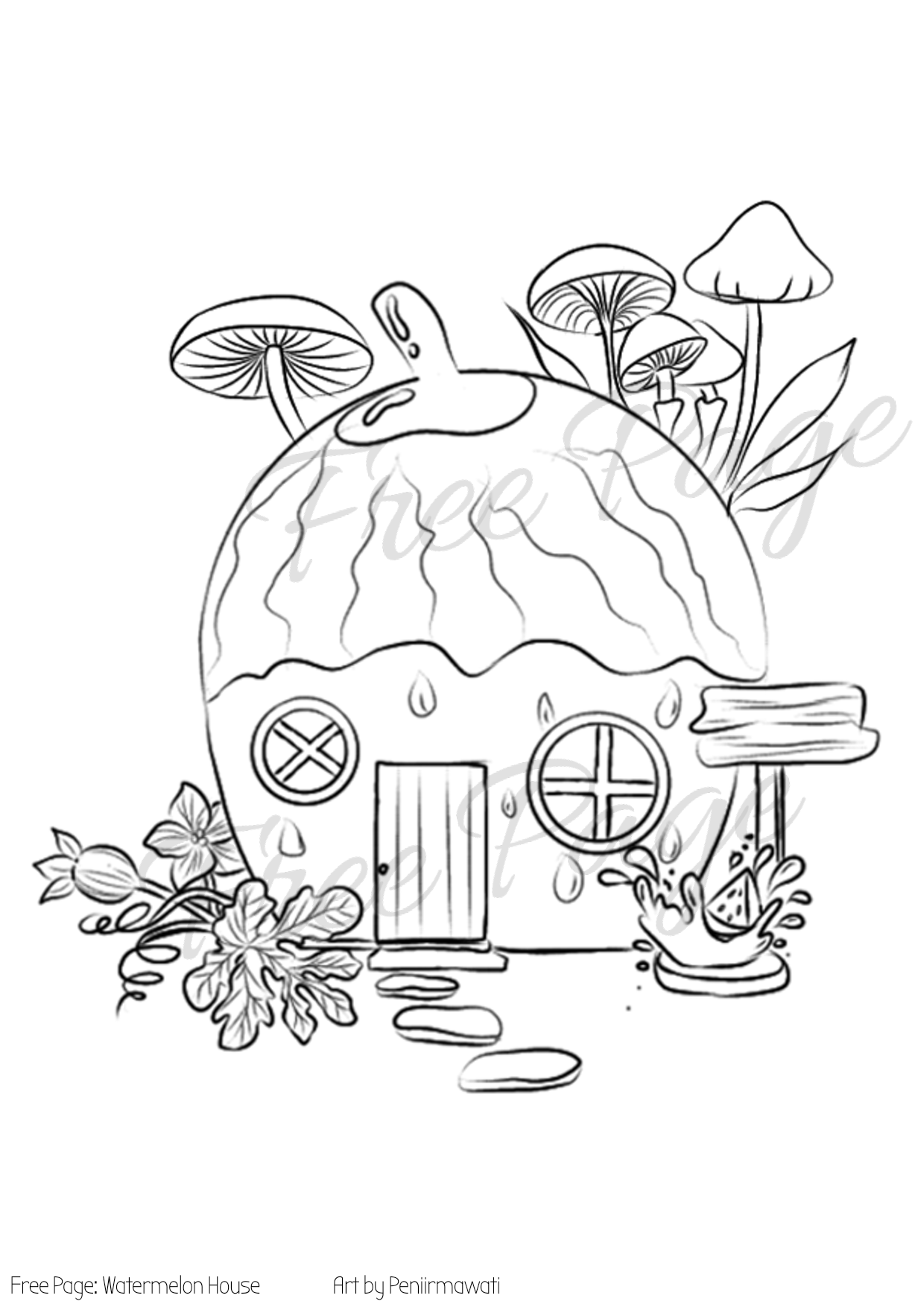 133 Watermelon Coloring Page Ideas for Summer Fun 79