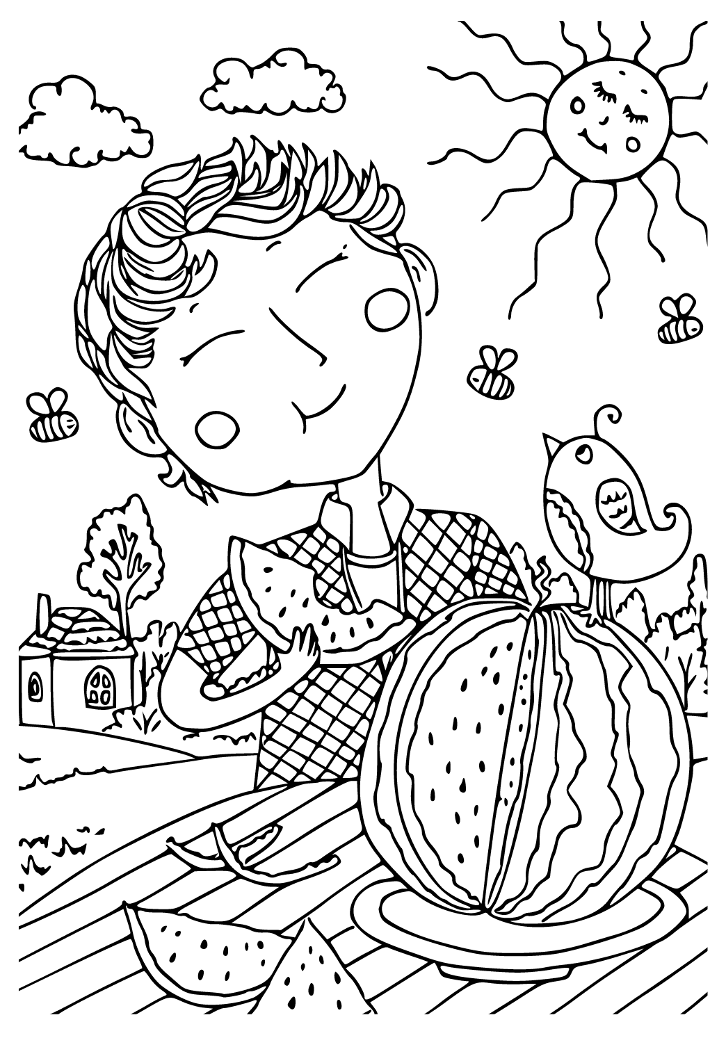 133 Watermelon Coloring Page Ideas for Summer Fun 82