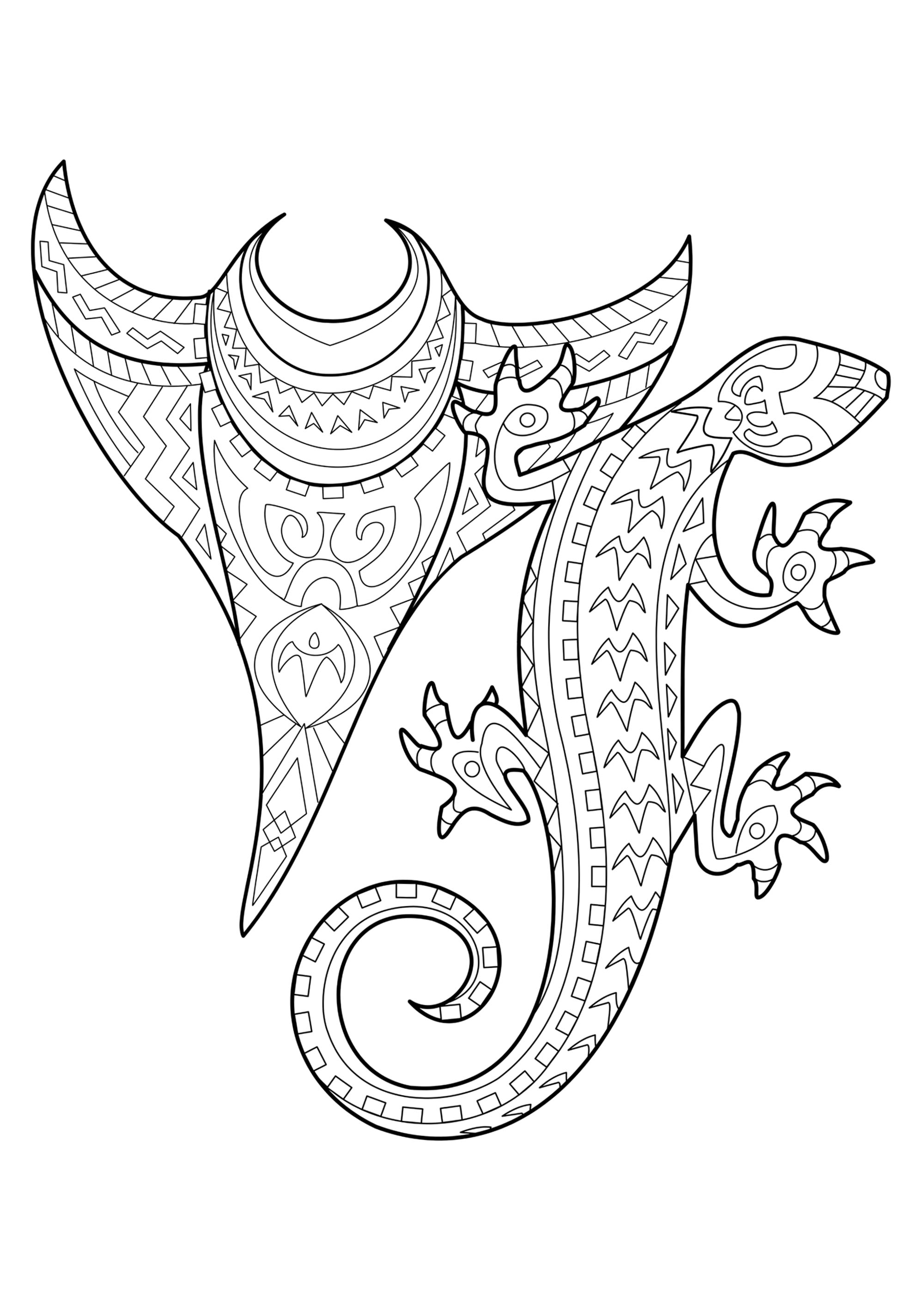 170+ Lizard Coloring Page Designs 133