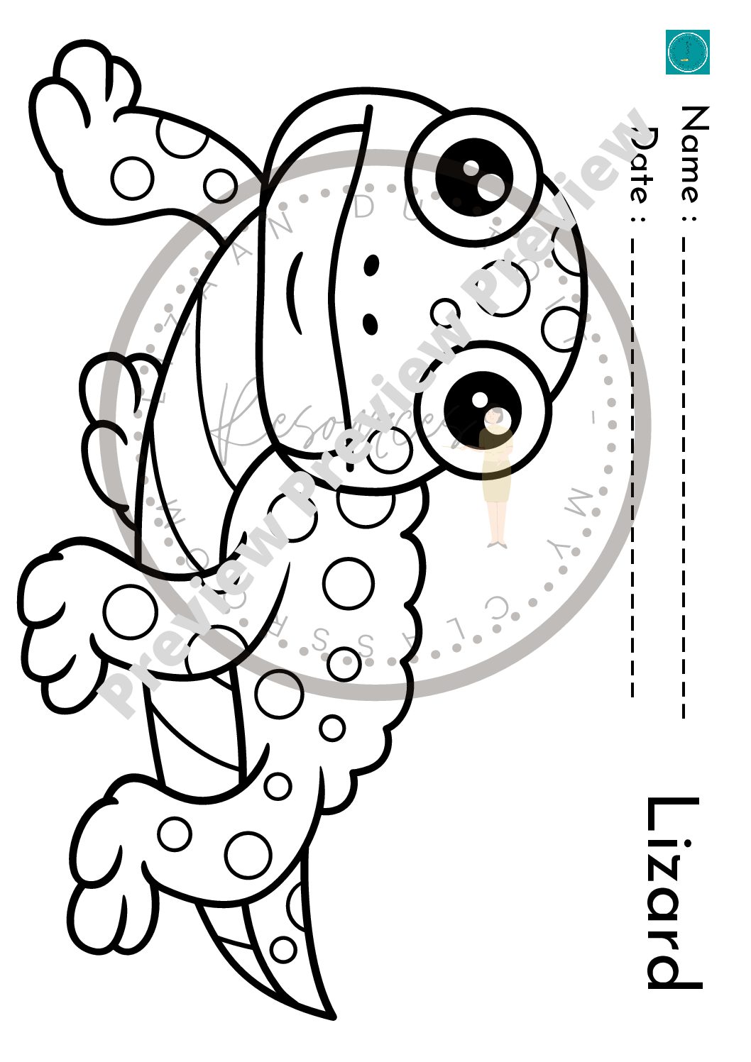 170+ Lizard Coloring Page Designs 157