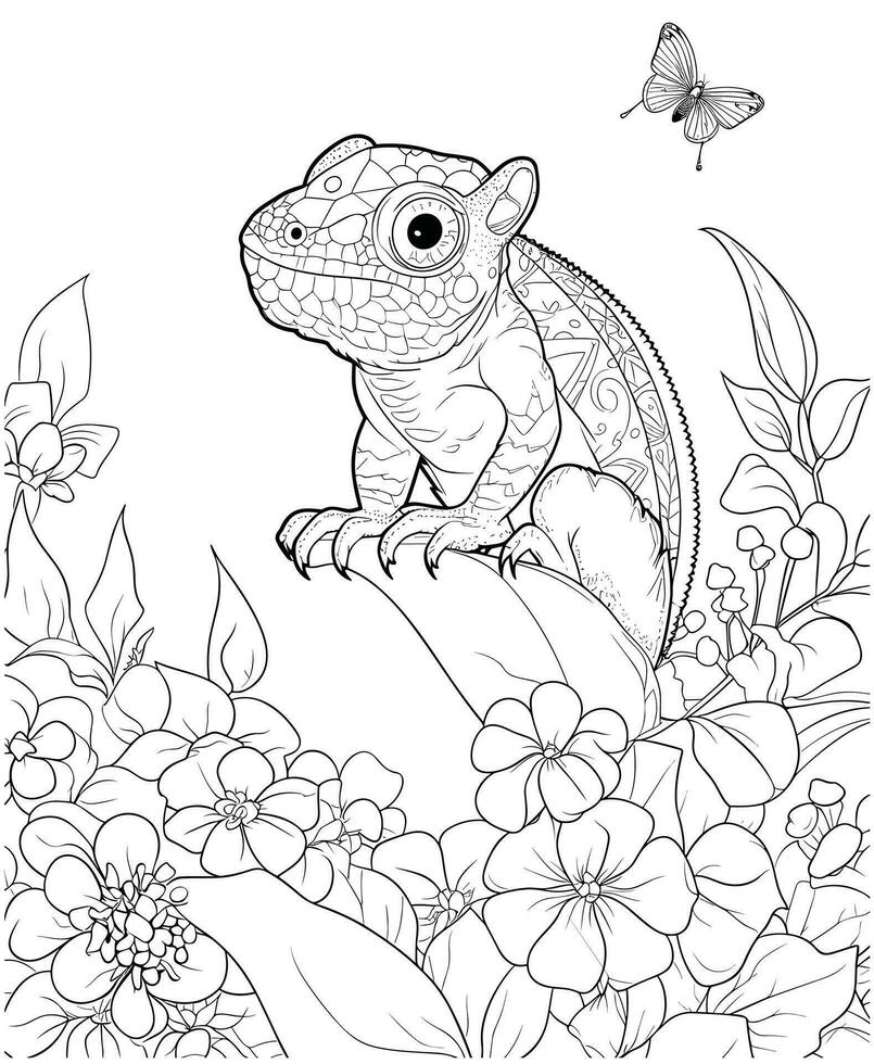 170+ Lizard Coloring Page Designs 21