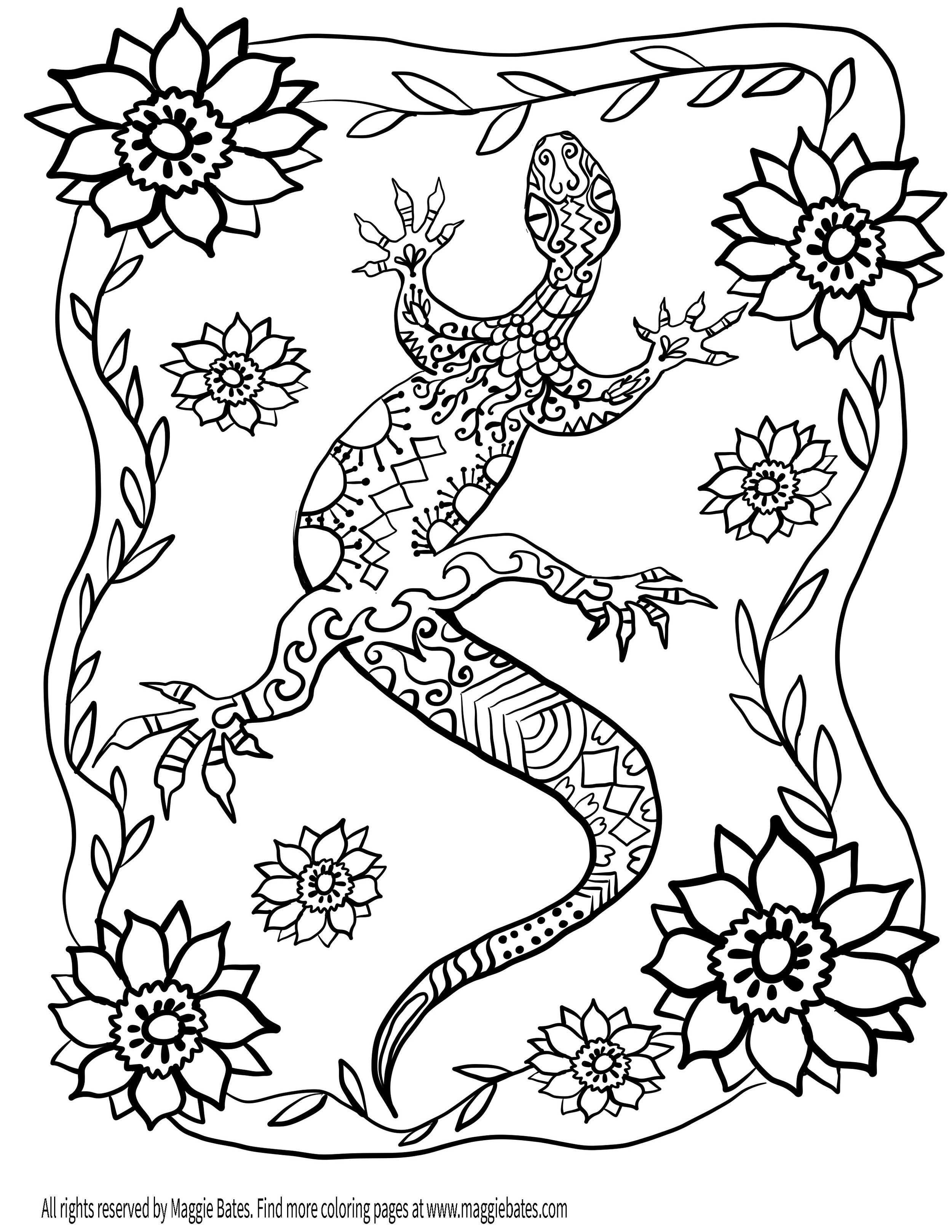 170+ Lizard Coloring Page Designs 80