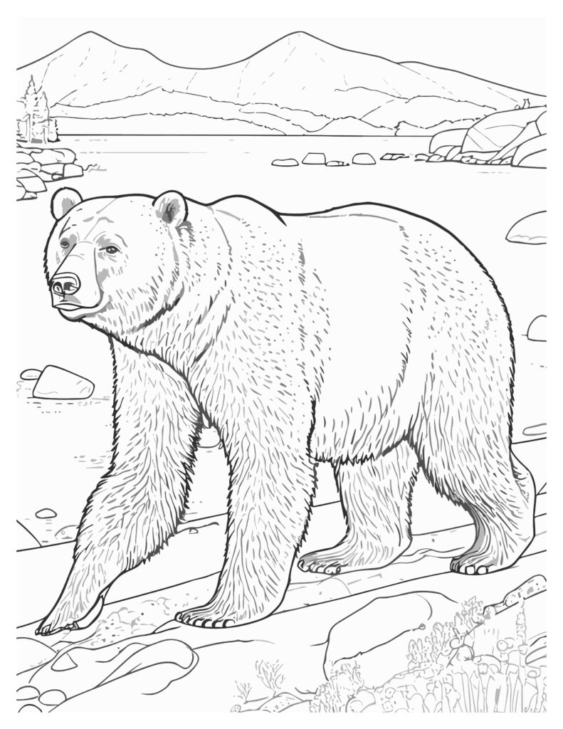 180+ Polar Bear Coloring Pages Printable 11