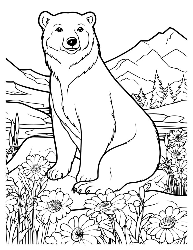 180+ Polar Bear Coloring Pages Printable 13