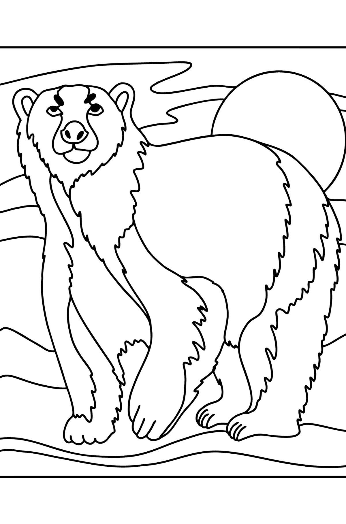 180+ Polar Bear Coloring Pages Printable 135