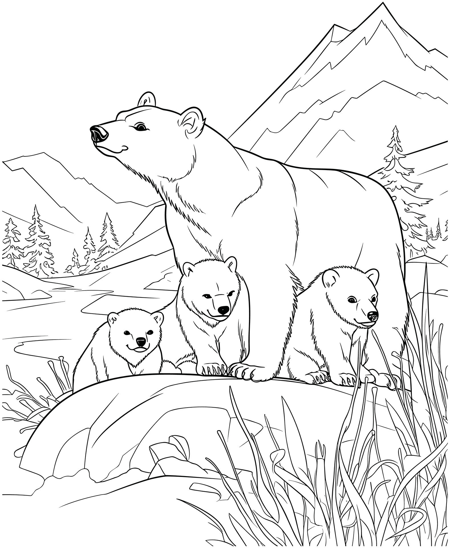 180+ Polar Bear Coloring Pages Printable 148