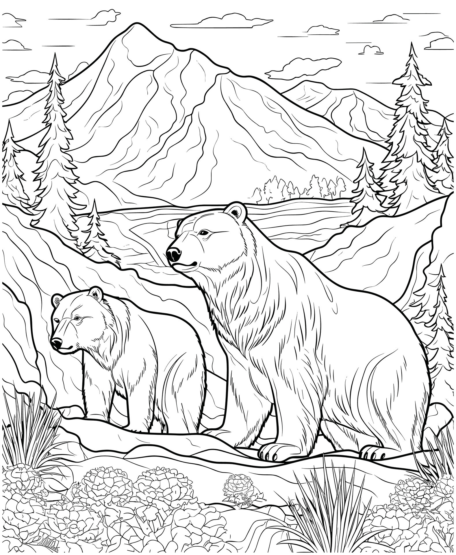 180+ Polar Bear Coloring Pages Printable 149