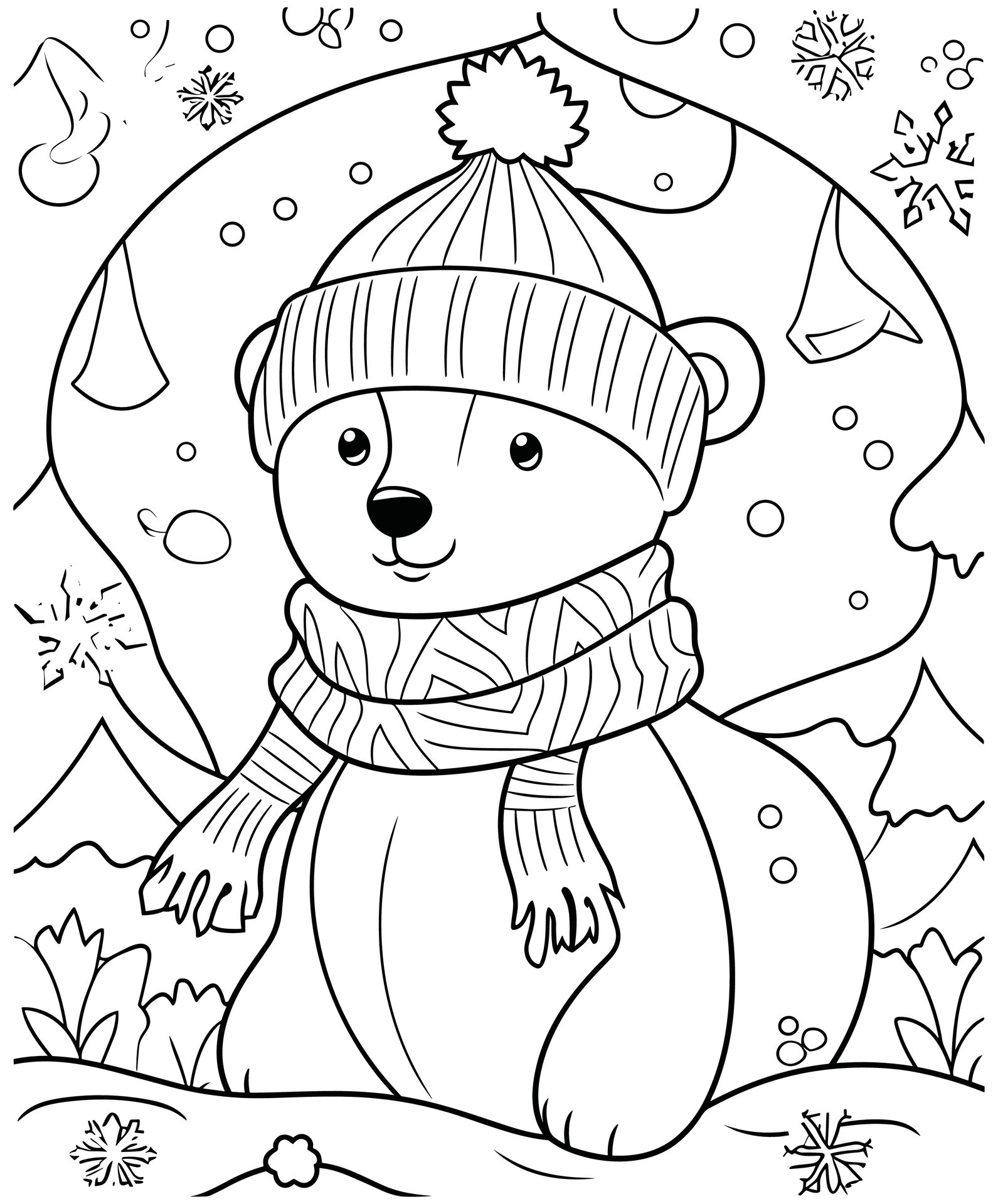 180+ Polar Bear Coloring Pages Printable 150