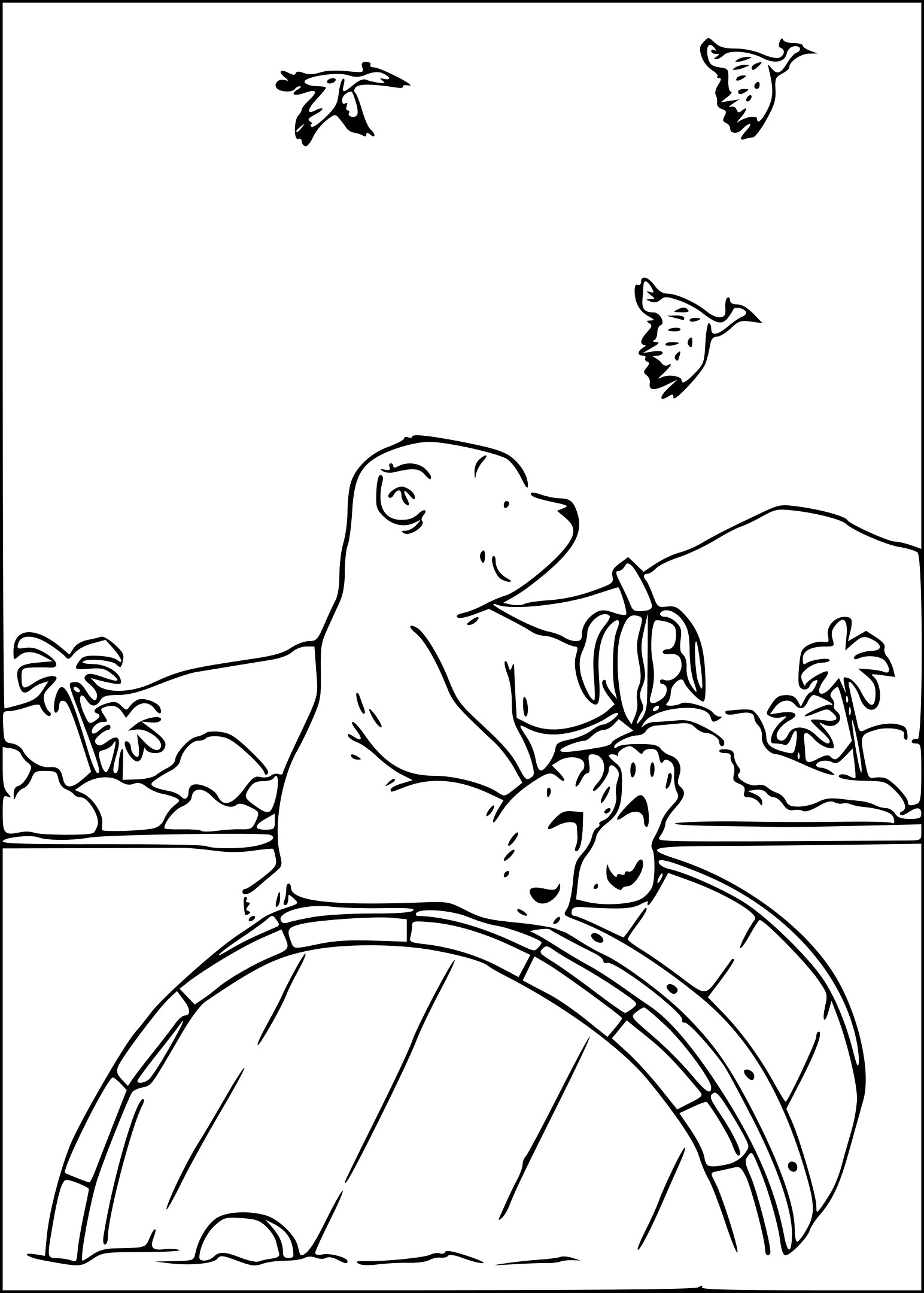 180+ Polar Bear Coloring Pages Printable 155