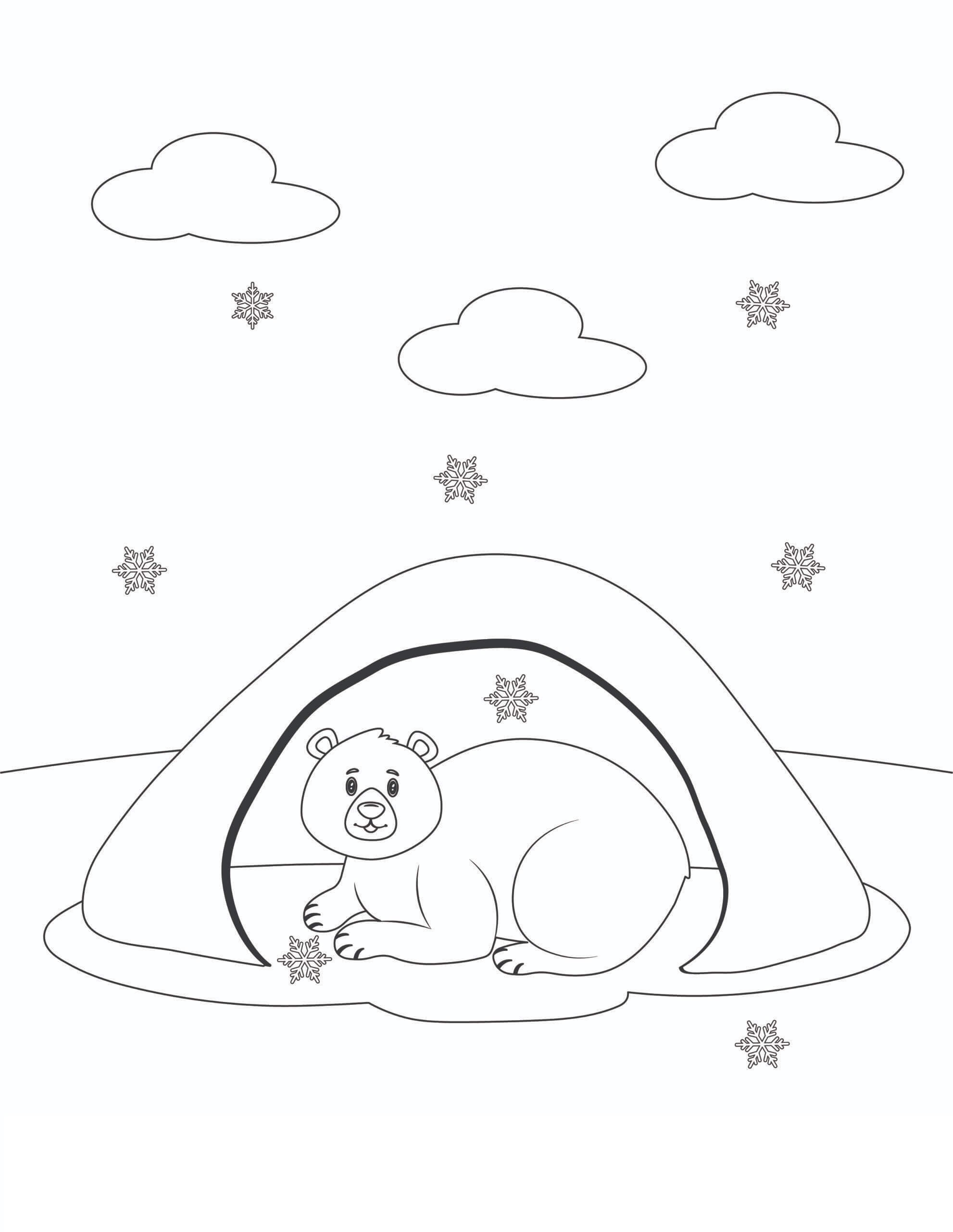 180+ Polar Bear Coloring Pages Printable 174