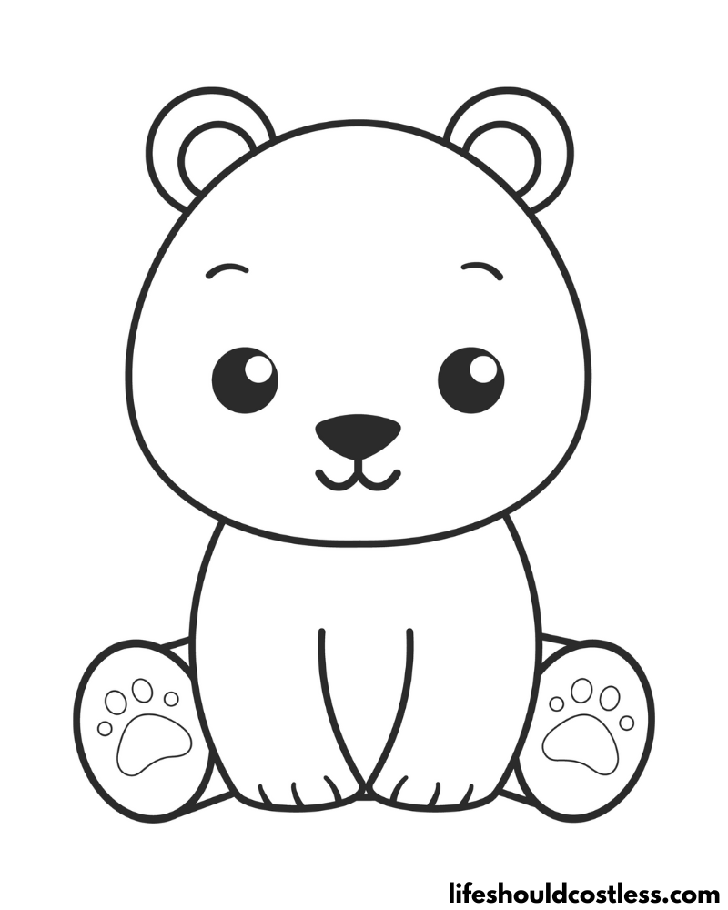 180+ Polar Bear Coloring Pages Printable 3