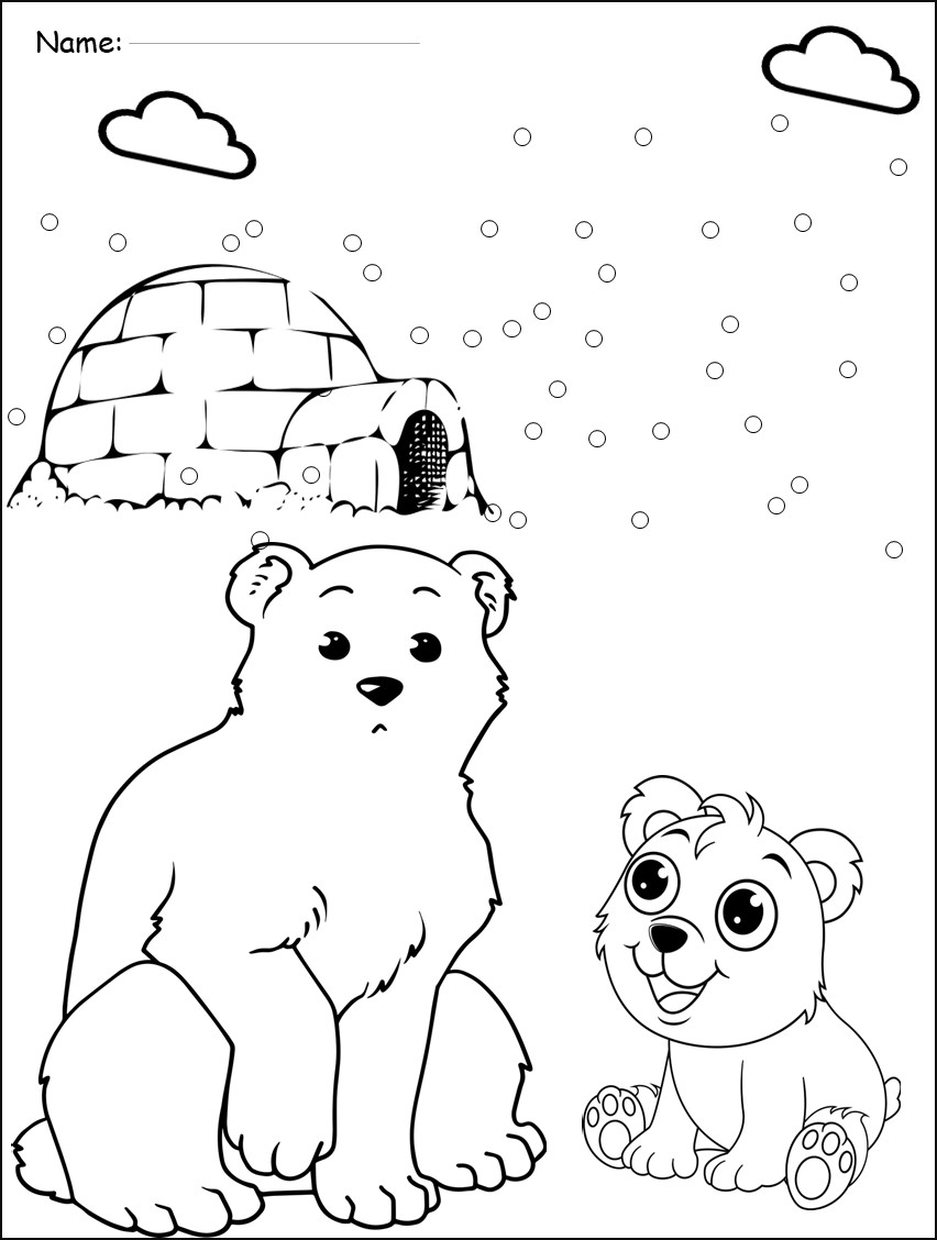 180+ Polar Bear Coloring Pages Printable 34