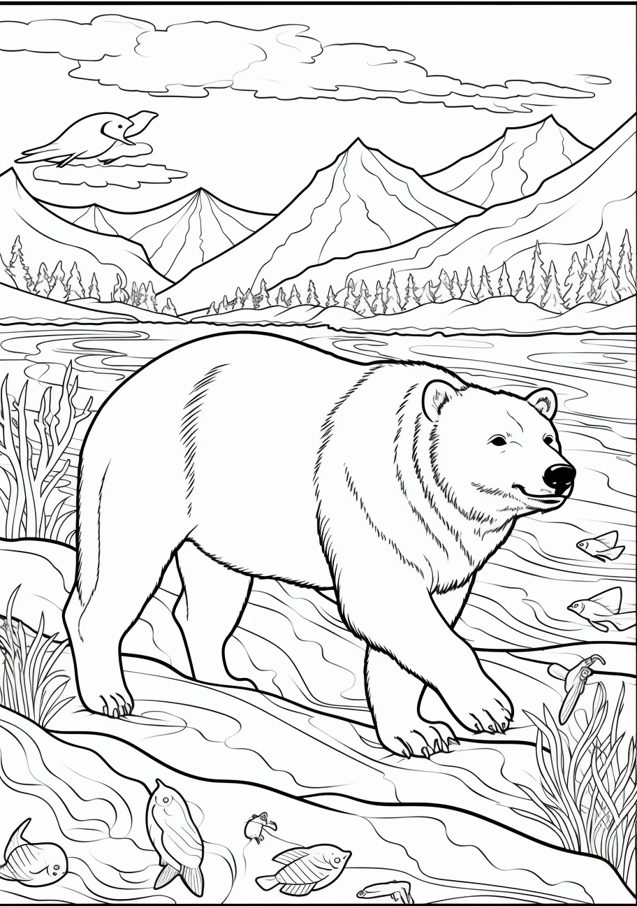 180+ Polar Bear Coloring Pages Printable 48