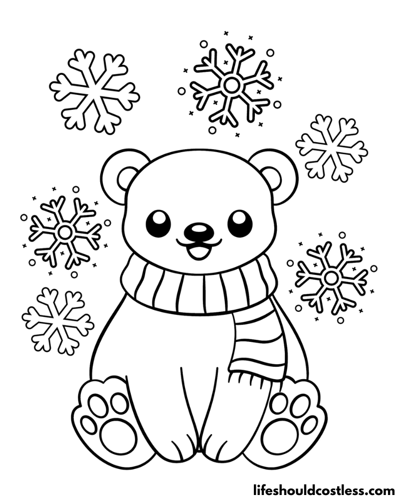 180+ Polar Bear Coloring Pages Printable 6