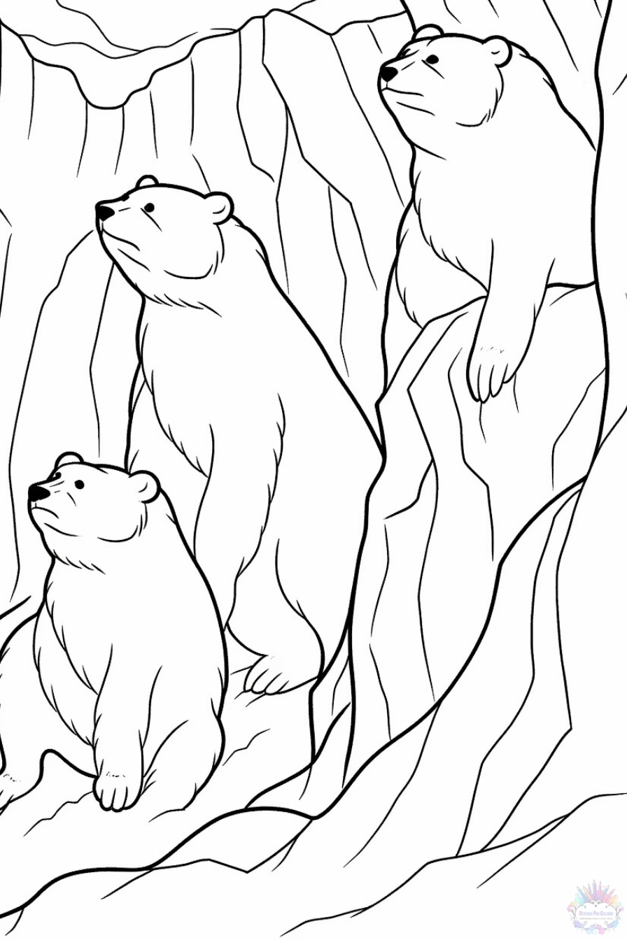 180+ Polar Bear Coloring Pages Printable 63