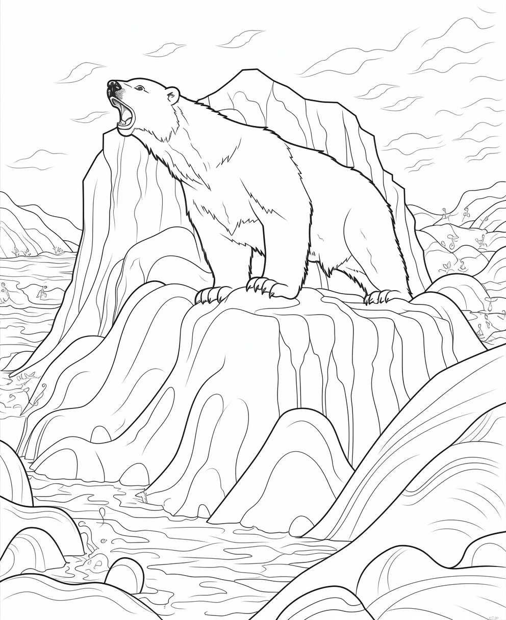 180+ Polar Bear Coloring Pages Printable 64