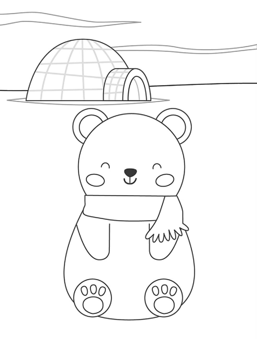 180+ Polar Bear Coloring Pages Printable 67