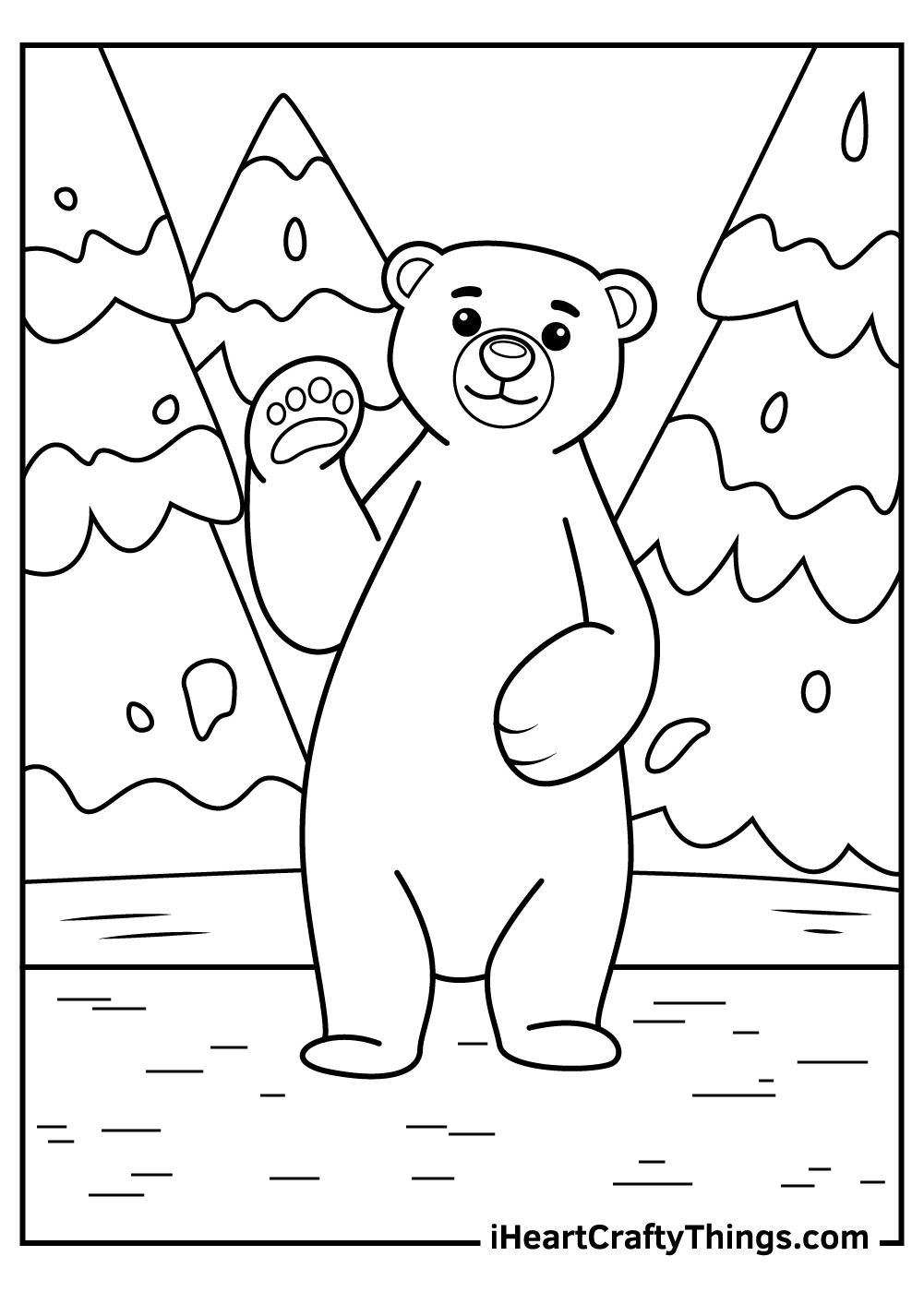 180+ Polar Bear Coloring Pages Printable 88