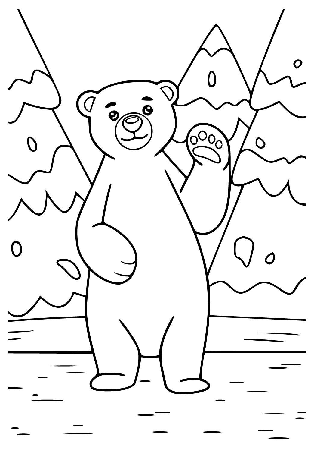 180+ Polar Bear Coloring Pages Printable 96