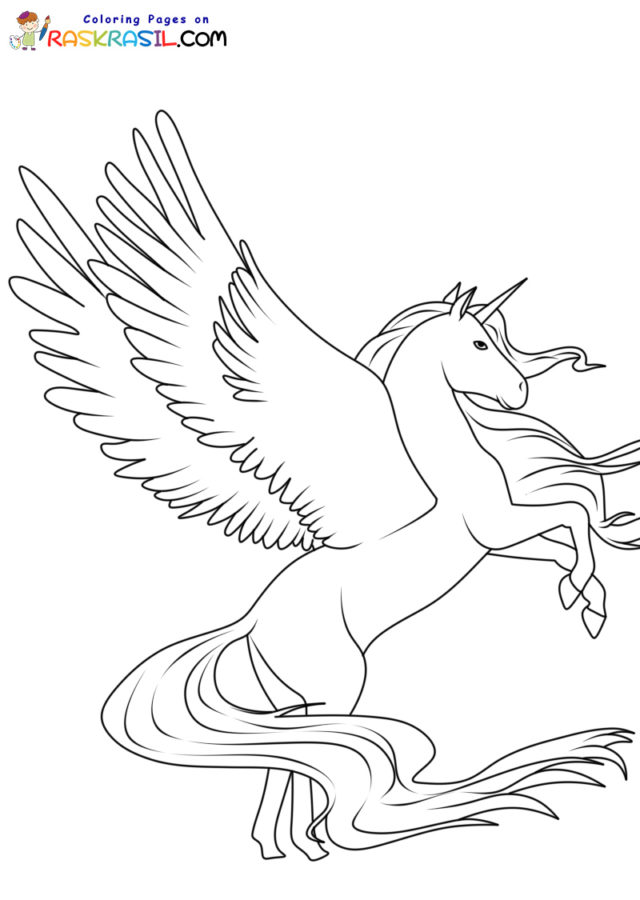 100 Pegasus Coloring Pages for Kids Printable 10