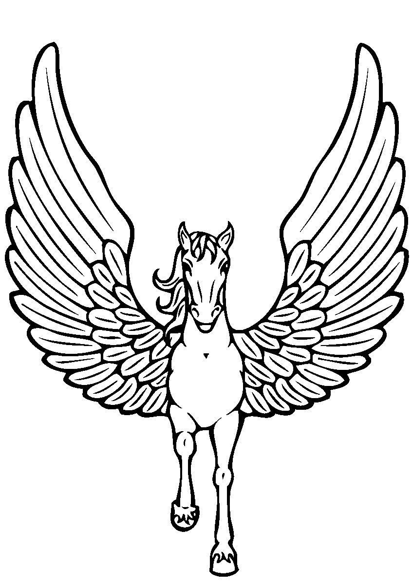 100 Pegasus Coloring Pages for Kids Printable 15