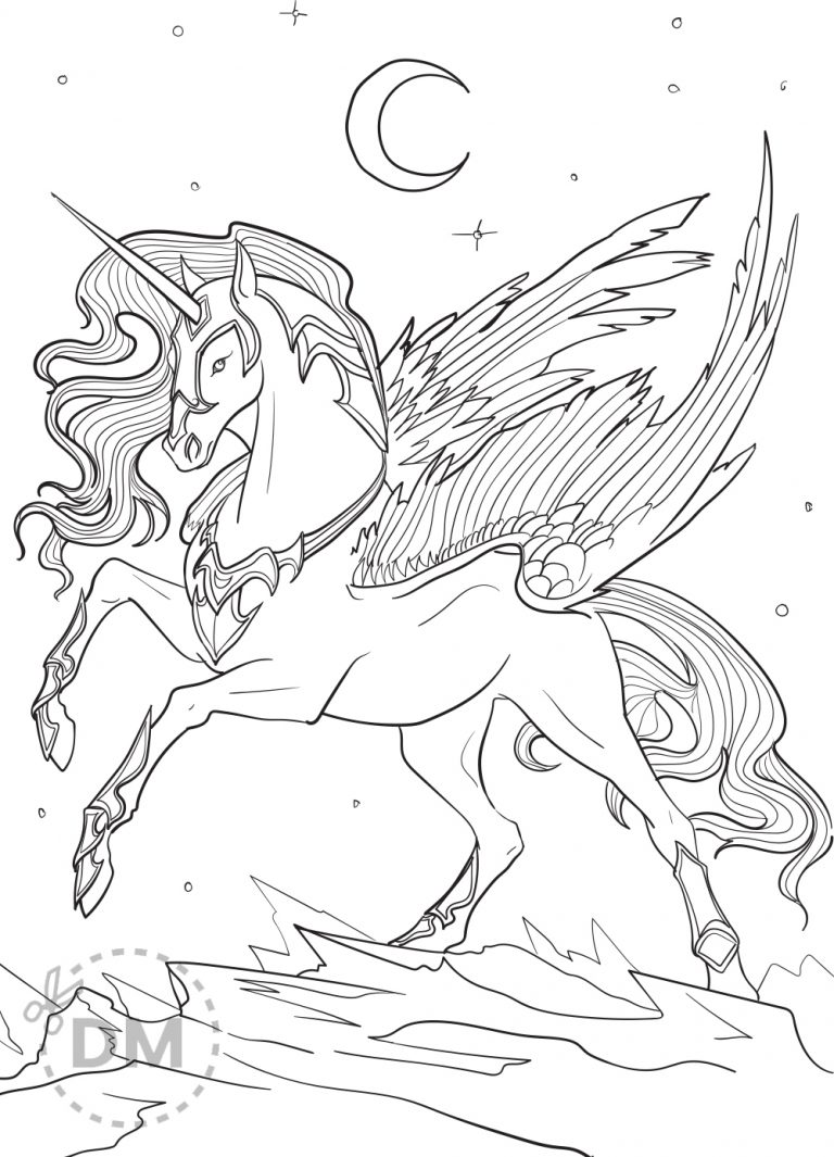 100 Pegasus Coloring Pages for Kids Printable 20