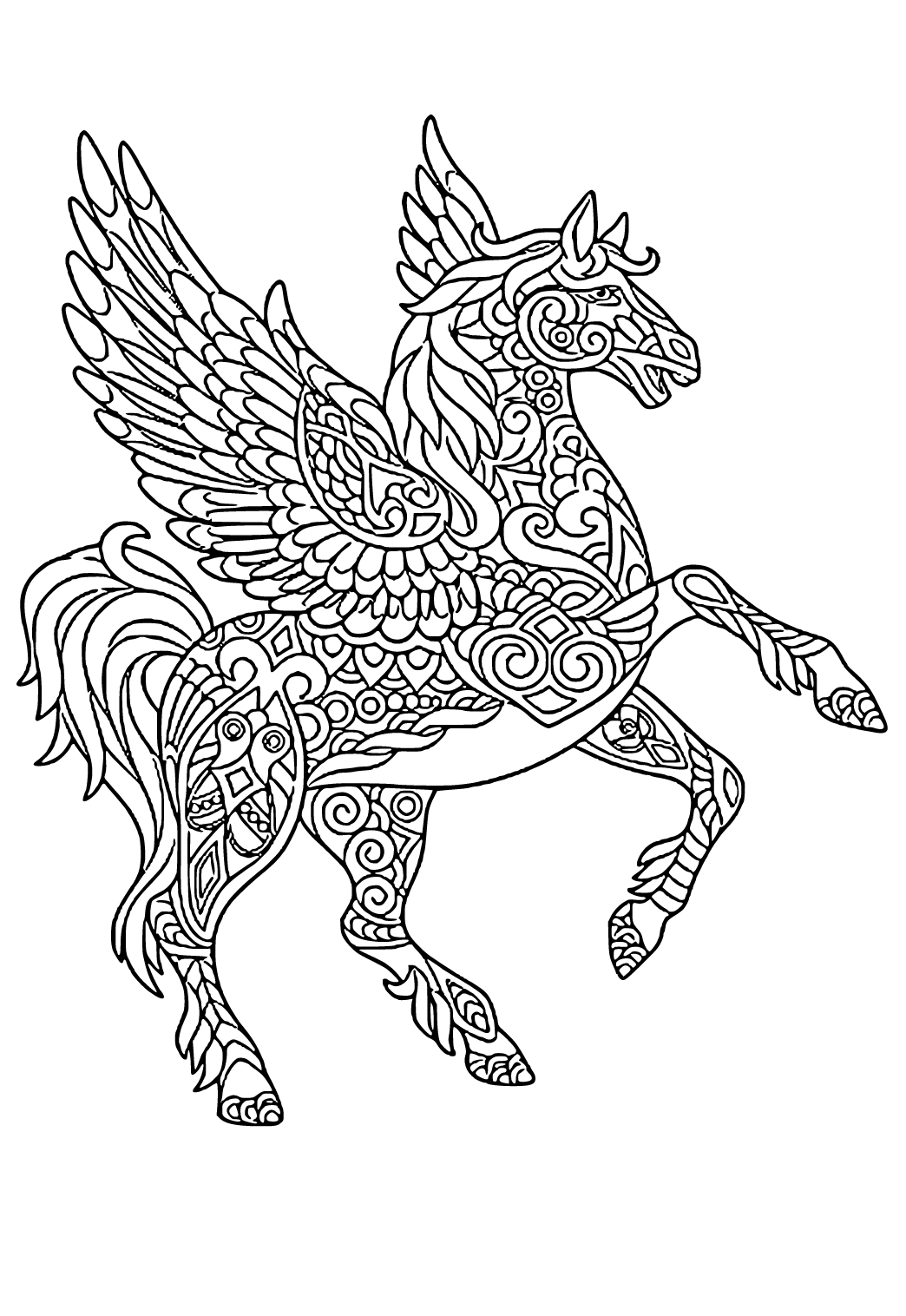 100 Pegasus Coloring Pages for Kids Printable 46