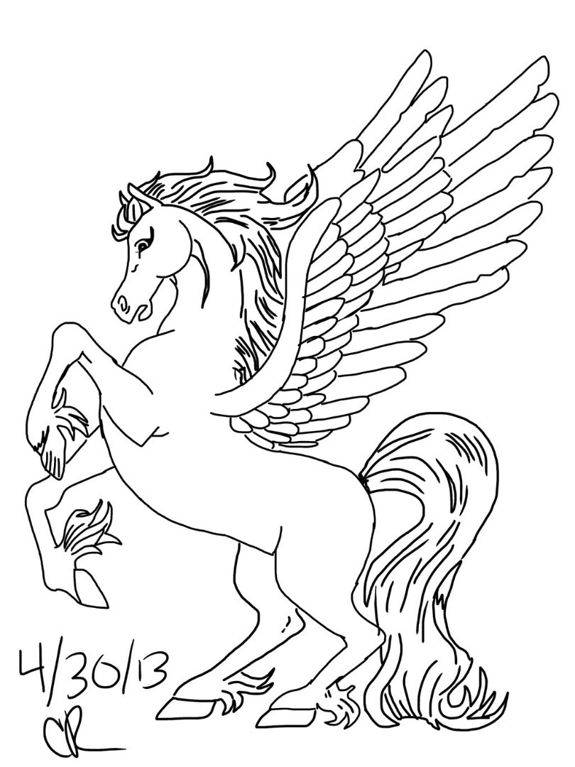 100 Pegasus Coloring Pages for Kids Printable 5