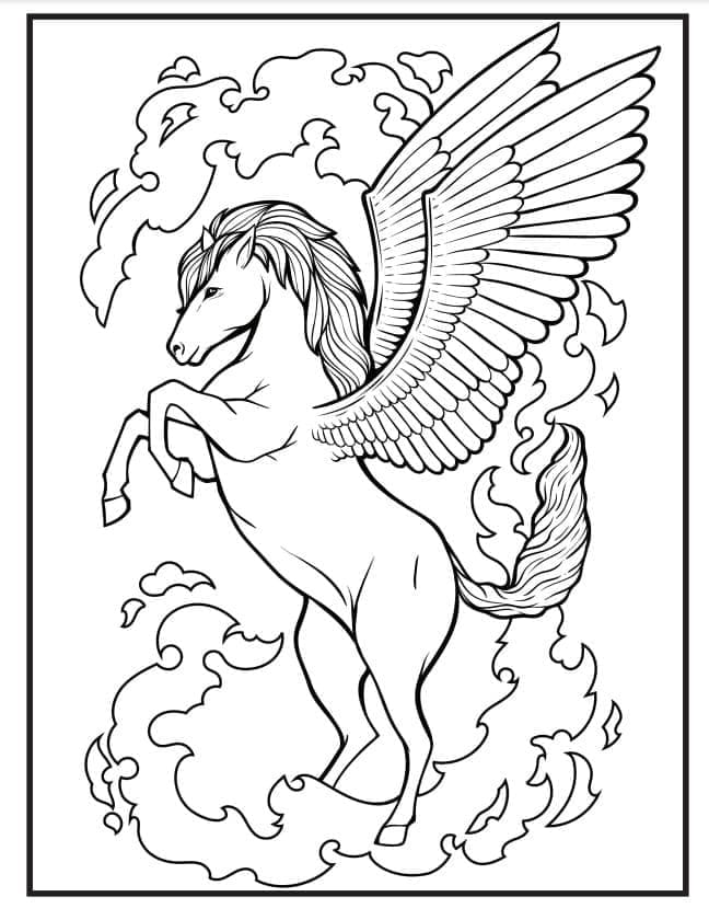 100 Pegasus Coloring Pages for Kids Printable 89