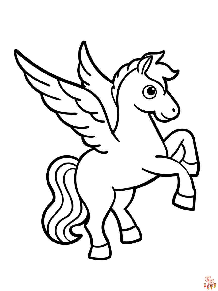 100 Pegasus Coloring Pages for Kids Printable 94