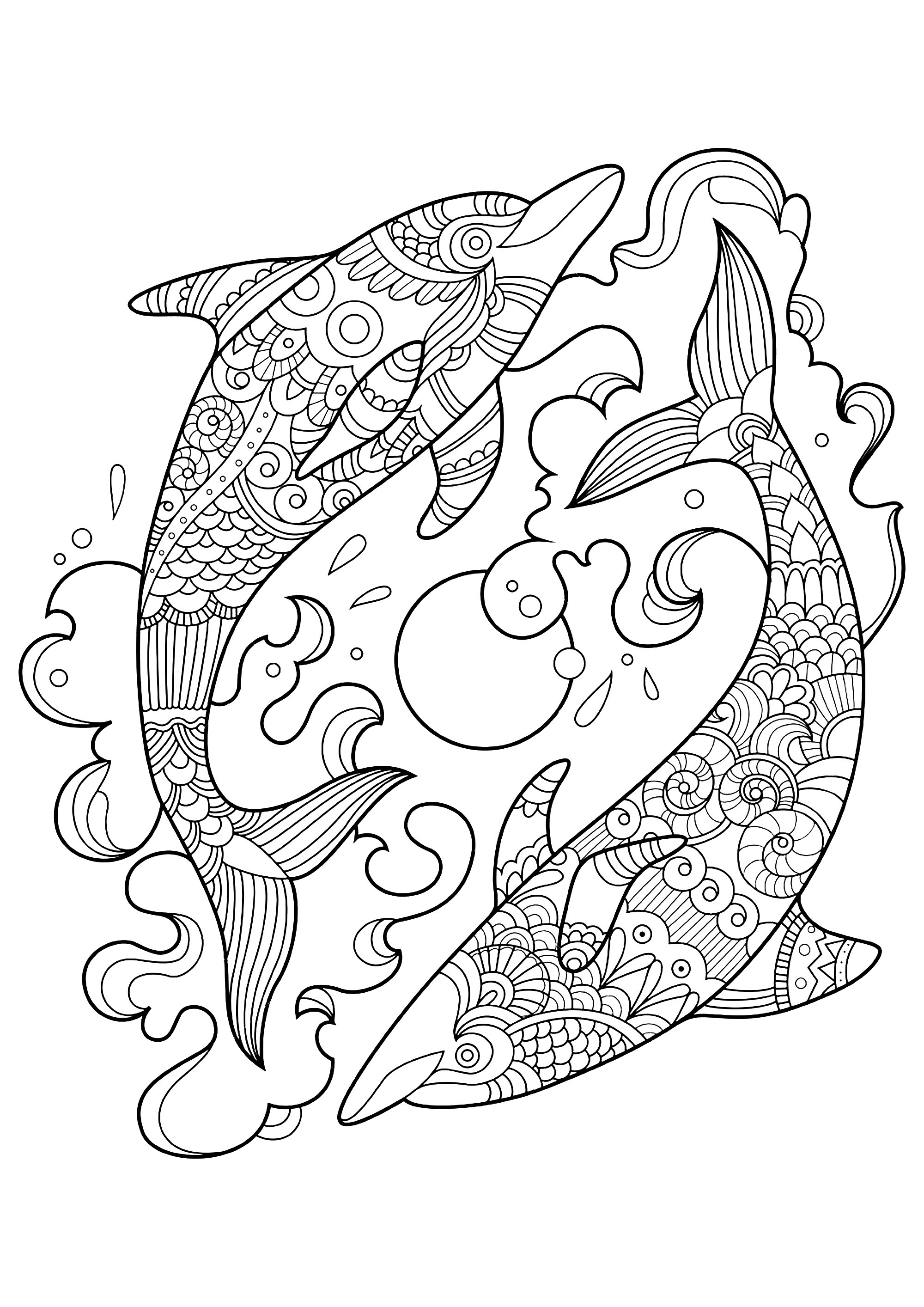 125 Free Printable Dolphin Coloring Pages for Kids 114