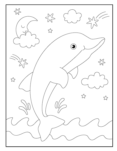 125 Free Printable Dolphin Coloring Pages for Kids 12