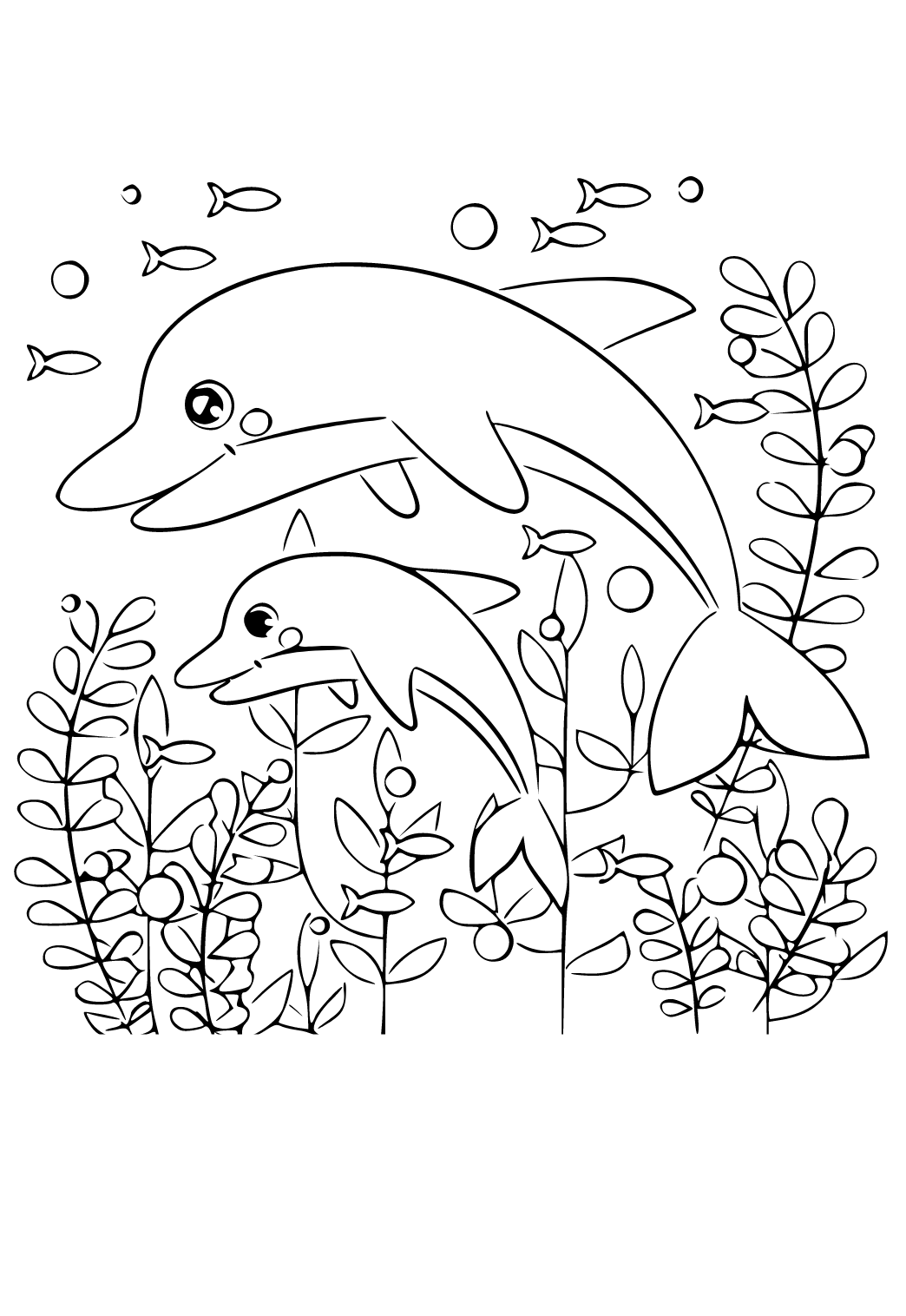 125 Free Printable Dolphin Coloring Pages for Kids 44