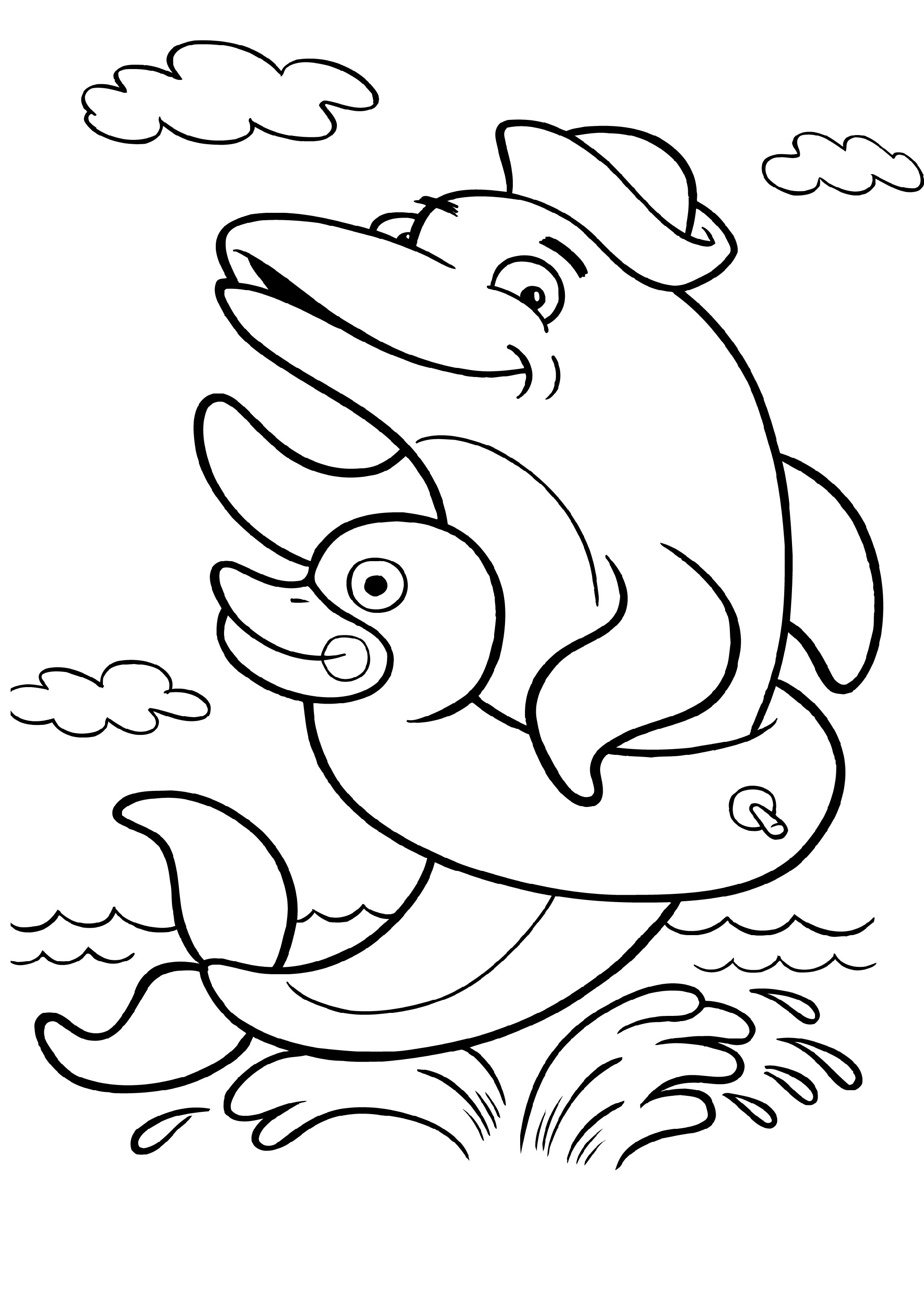 125 Free Printable Dolphin Coloring Pages for Kids 58